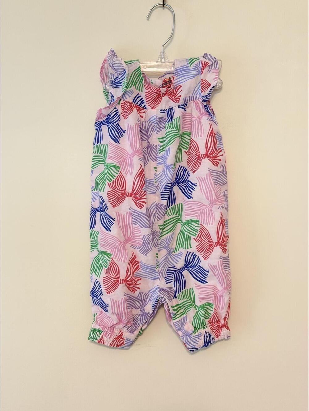 Baby Boden Ruffle Sleeve Romper - French Pink Bows 3-6 mo